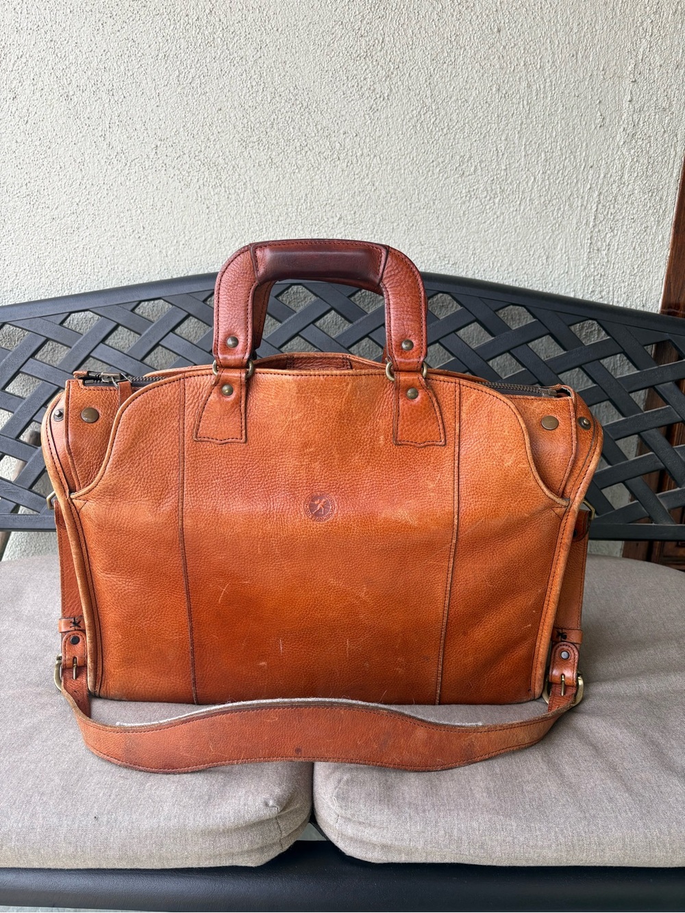 Glaser Designs Vintage Leather Litagation suitcase Bag San Francisco